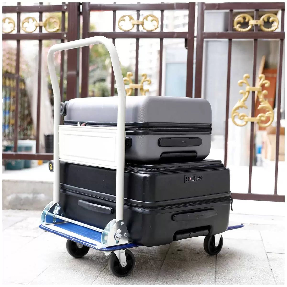 Folding Platform Trolley 150kg Heavy Duty Steel Hand Cart Warehouse