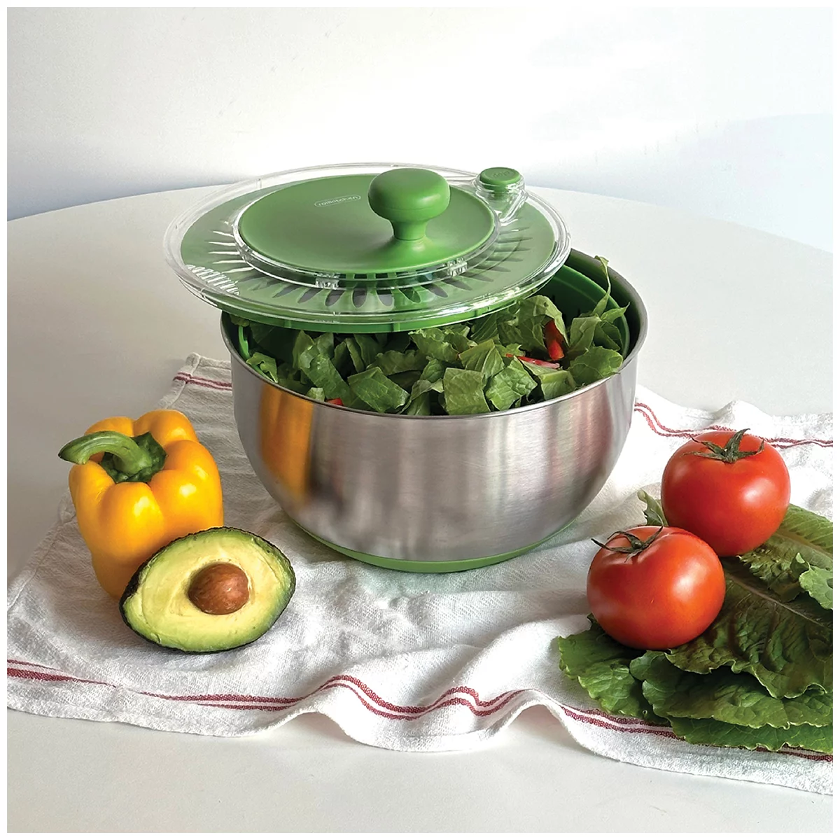 Rollkitchen Salad Spinner 4.5L Stainless Steel Large Vegetable Dryer Washer Free Shipping