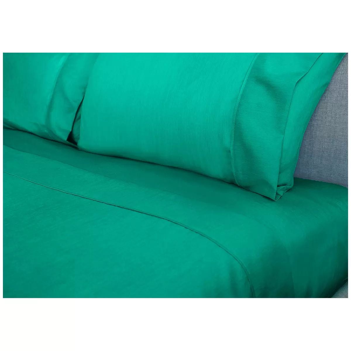 Ramesses 2000 Thread Count Bamboo Single Sheet Set Teal Soft Cooling
