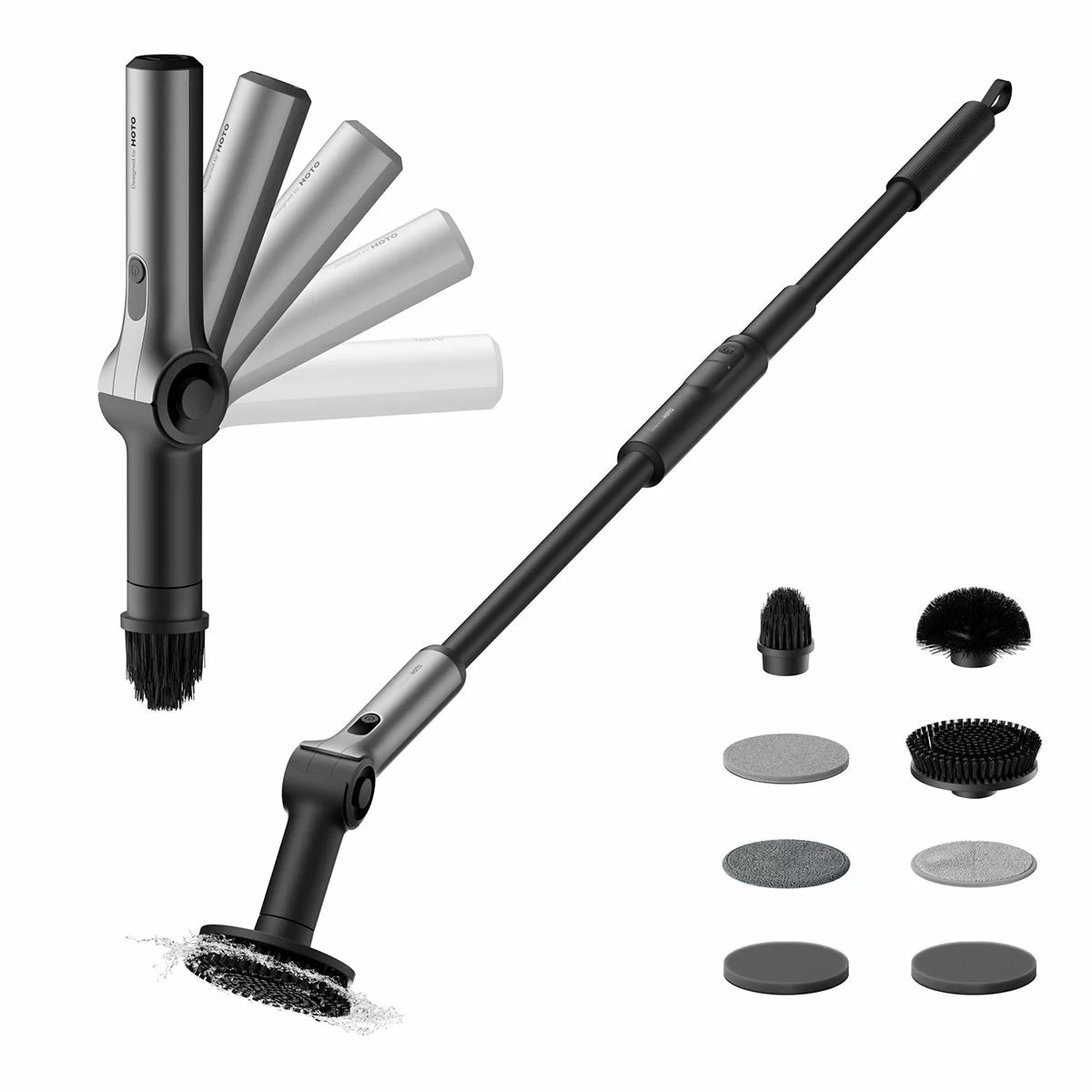 HOTO QWQJA08 Cordless Spin Scrubber 3.5Nm Torque Extendable Handle Waterproof