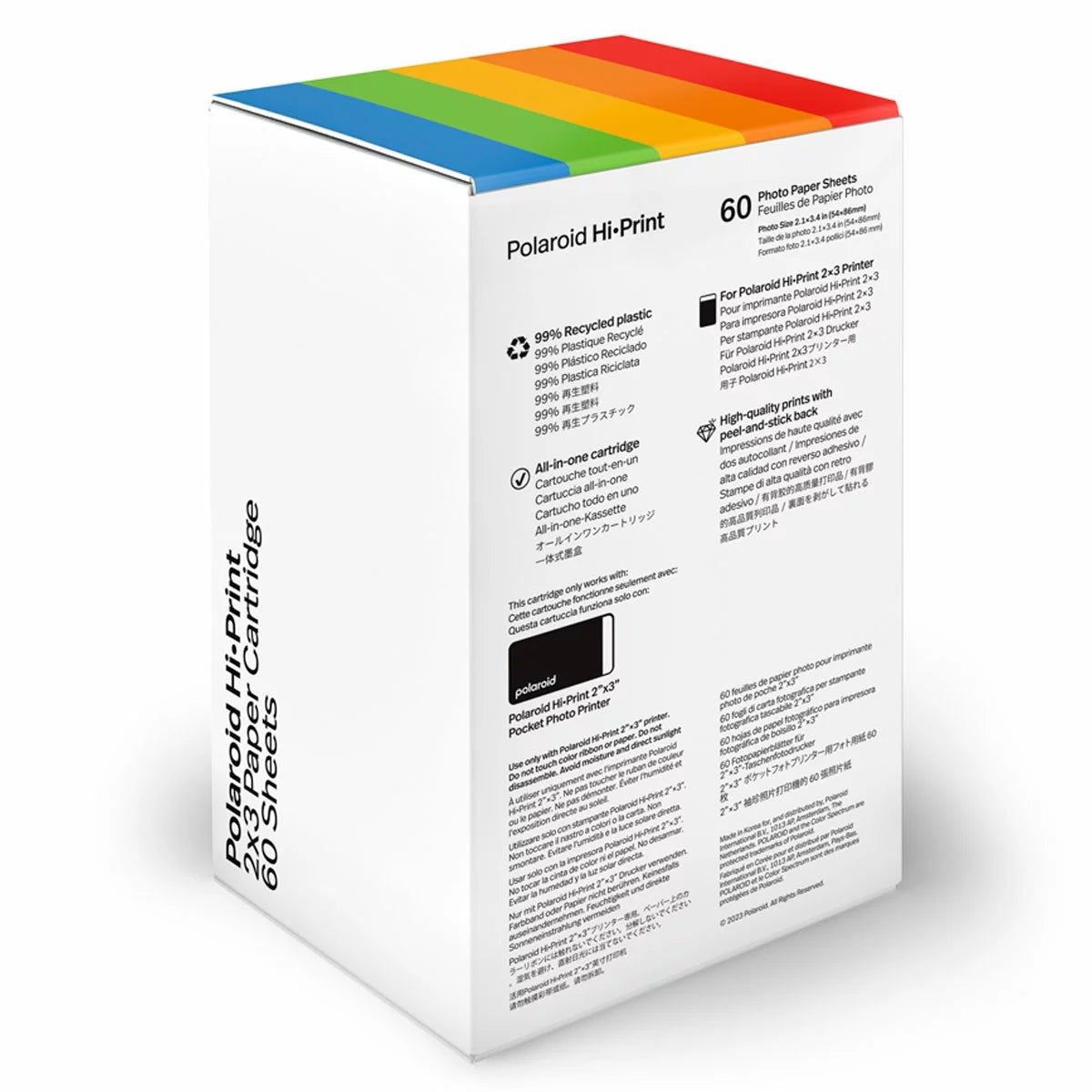 Polaroid Hi-Print Gen 2 2x3 Photo Paper 60 Sheets 6 Cartridges