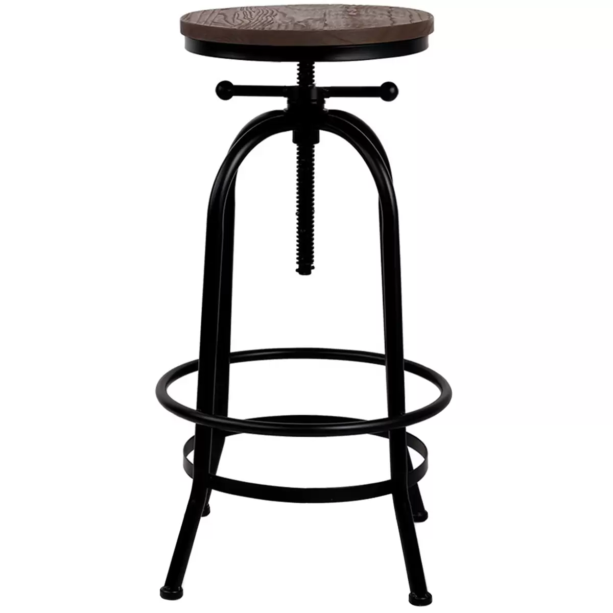 Industrial Bar Stool Elm Wood Seat Steel Frame Vintage Retro Kitchen Chair