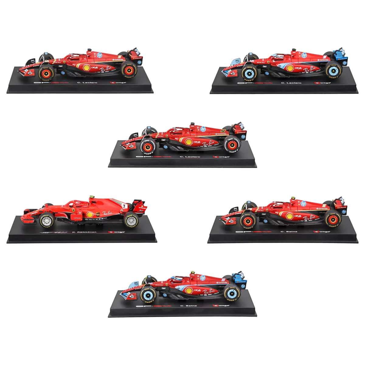 Maisto 1:43 Ferrari Formula Racing Die Cast 6 Pack 2026 Collectible Cars
