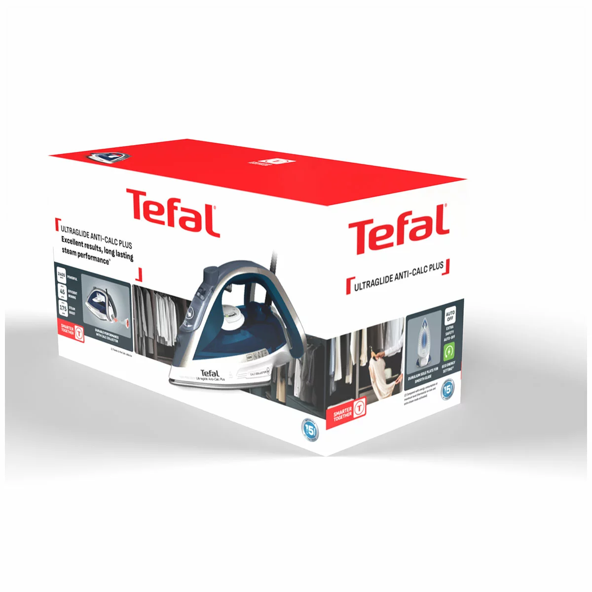 Tefal Ultraglide Plus Steam Iron FV5878 2400W Vertical Steam Garment Care Iron