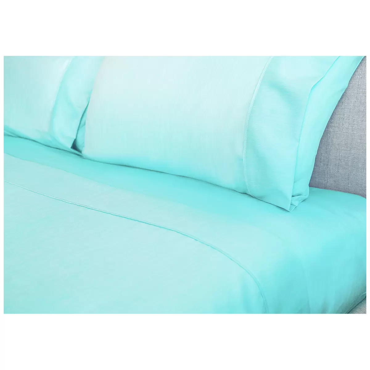 Ramesses 2000 Thread Count Bamboo Single Sheet Set Aqua Soft Cooling