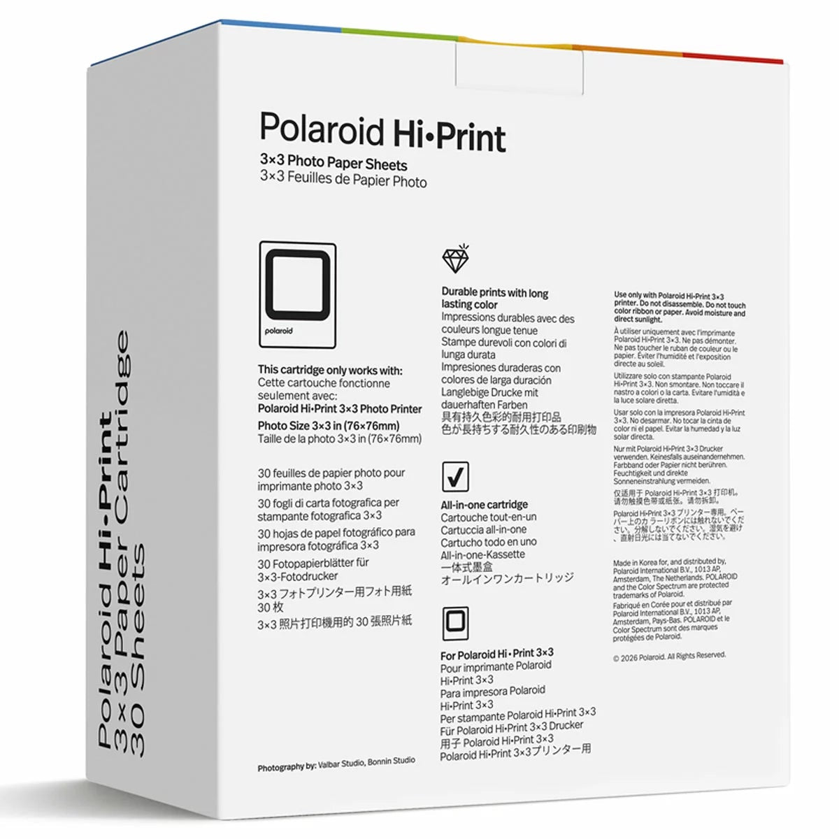 Polaroid Hi-Print 3x3 Paper Cartridge 30 Sheets Photo Printer