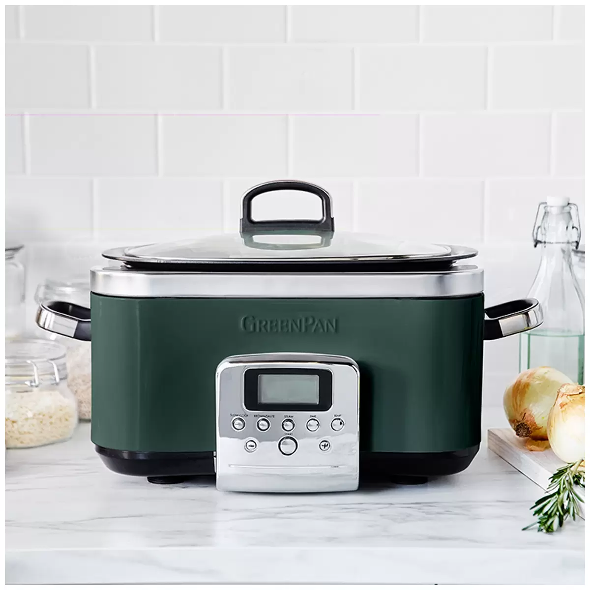 GreenPan 6L Slow Cooker CC009380-001 Pine Green Home Kitchen Cookware Free Shipping