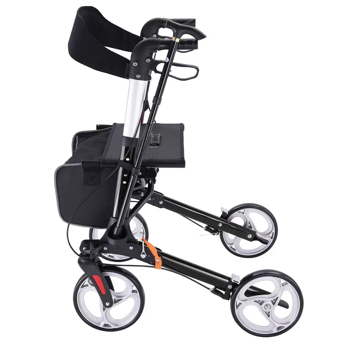 Altus Deluxe Euro Style Rollator Walker 10 Inch Wheels Black Folding Seat