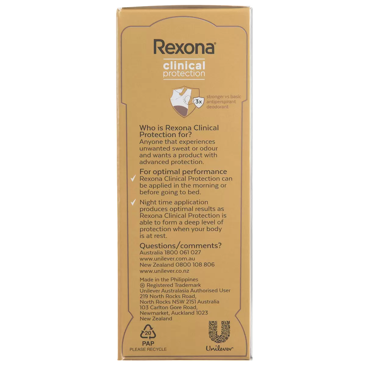 Rexona Summer Strength Clinical Protection Deodorant Cream 3 Pack 45ml Women