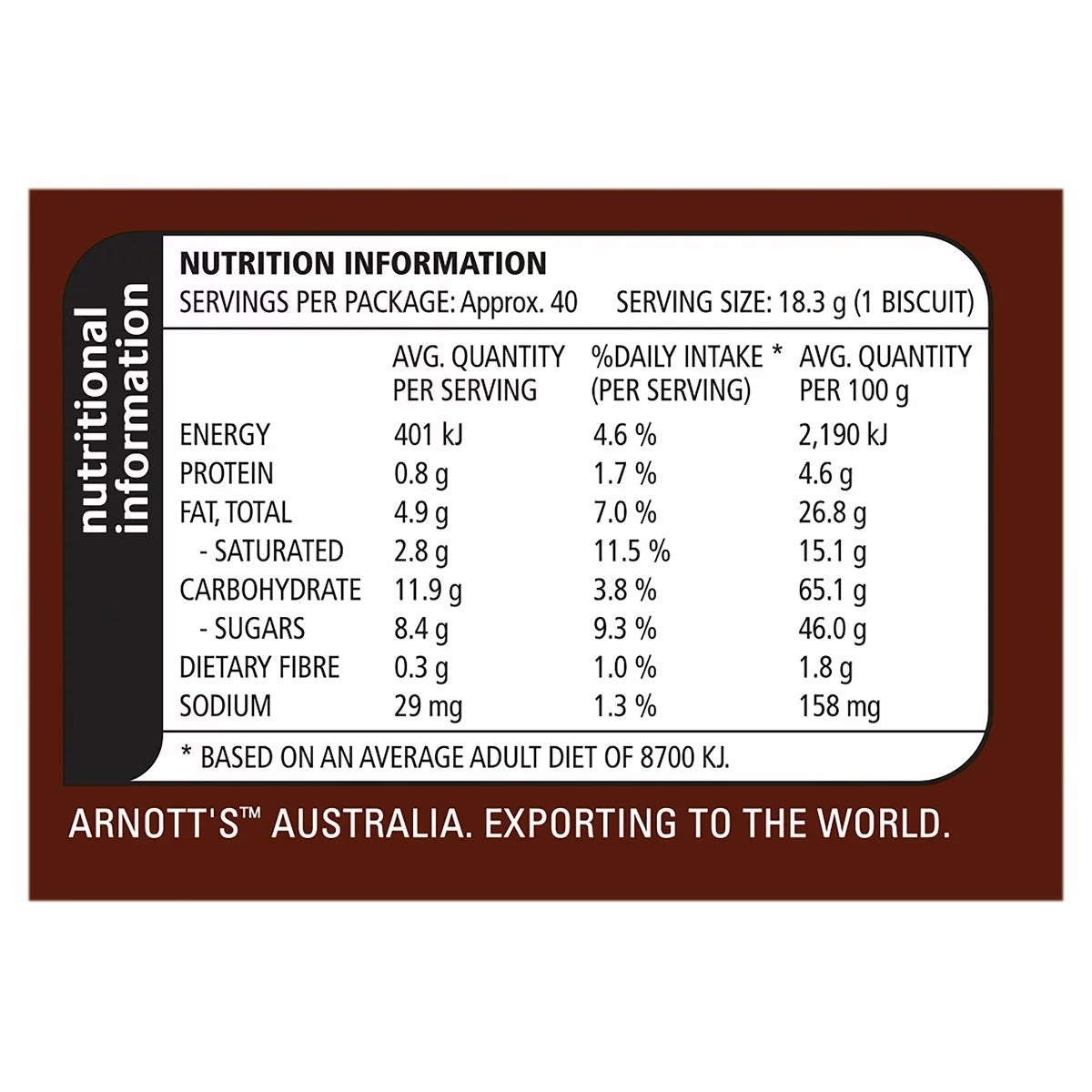 Arnott's Tim Tam Original Chocolate Biscuits 720g x 2 Packs 1.44kg