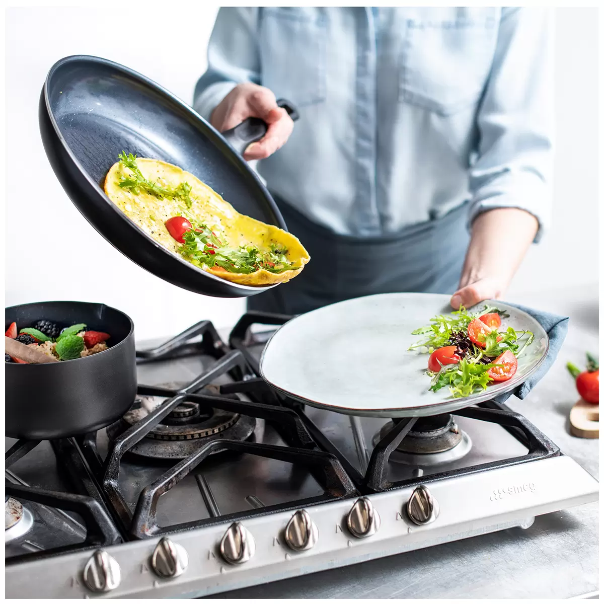 GreenPan Ceramic Non-Stick Frypan 3 Piece Set 20cm, 24cm and 28cm Free Shipping