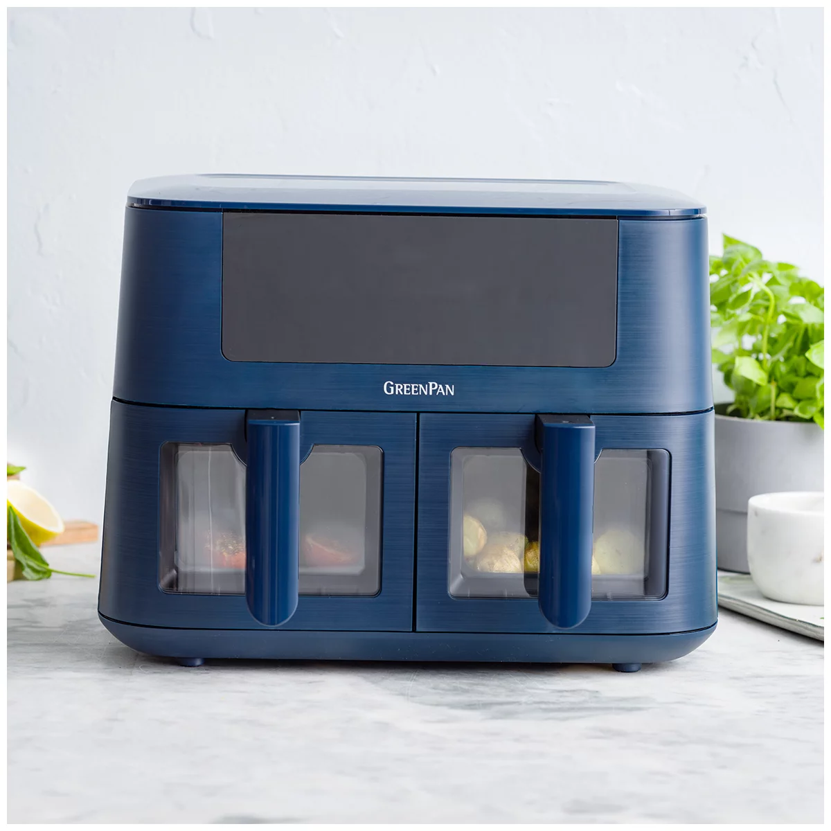 GreenPan Bistro Airfryer 2 basket CC009332-001 Oxford Blue Free Shipping