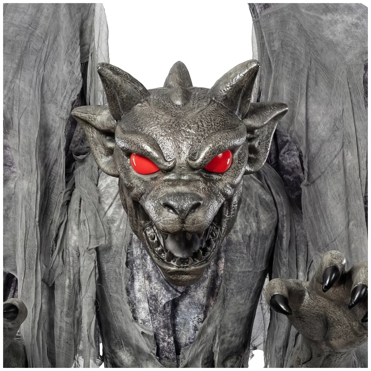 7.3ft Animated Stone Gargoyle Halloween Display Indoor Outdoor Motion Activated