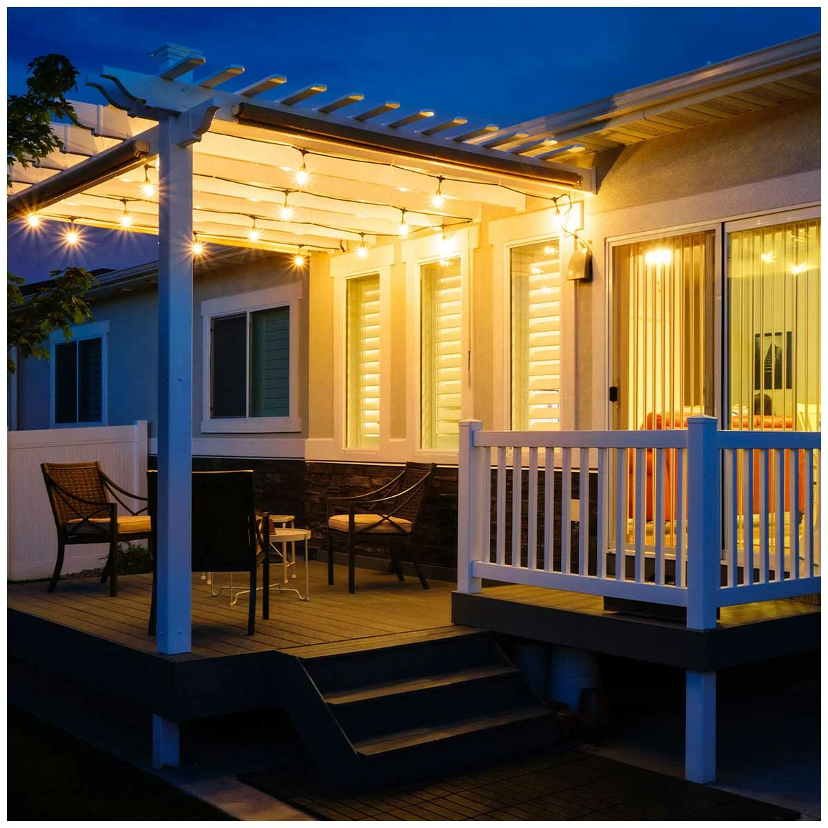 Feit Electric 14.6m LED Filament String Lights Outdoor Patio Garden Lighting