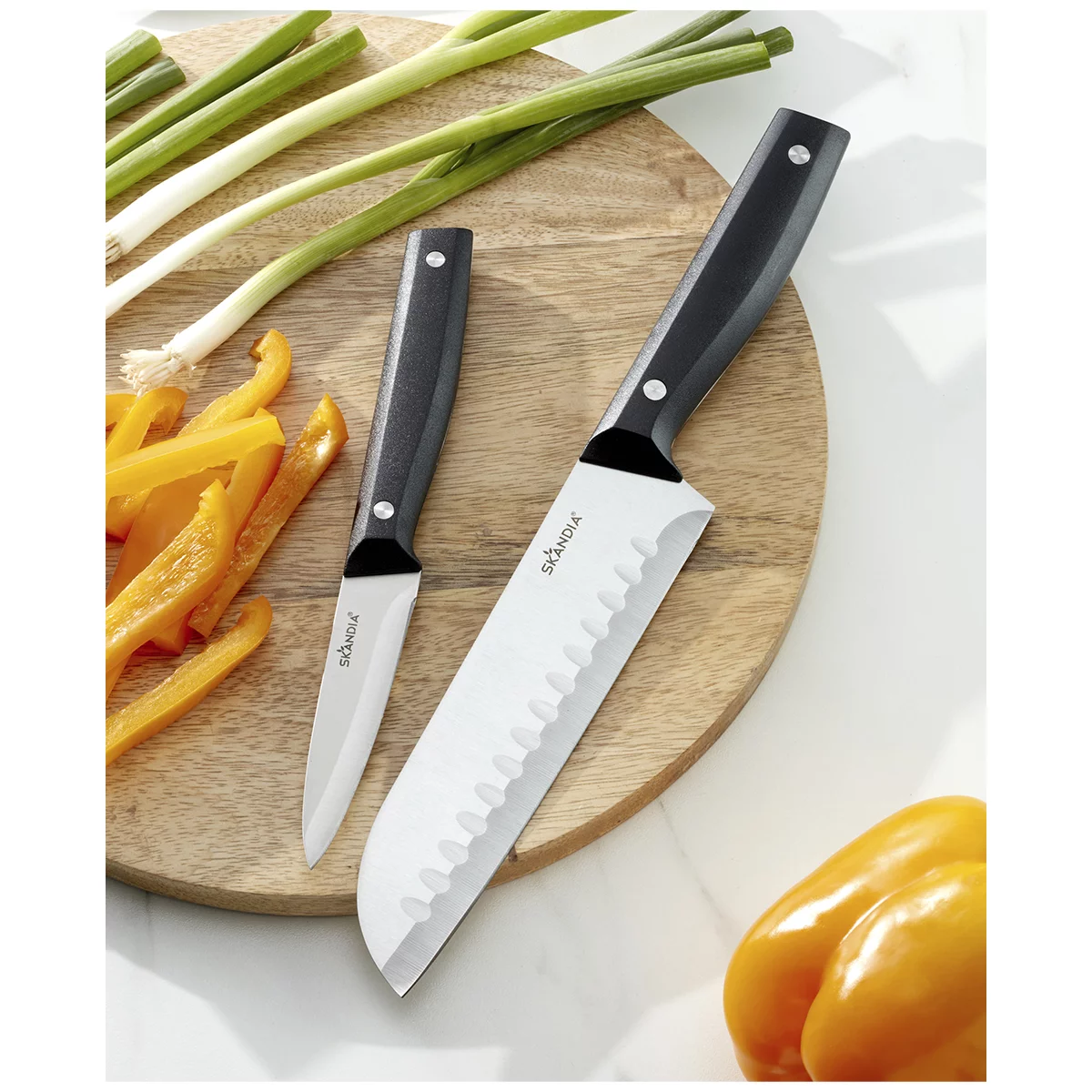 Hampton Forge Jasper 5pc Kitchen Knife Set Stainless Steel with Covers
