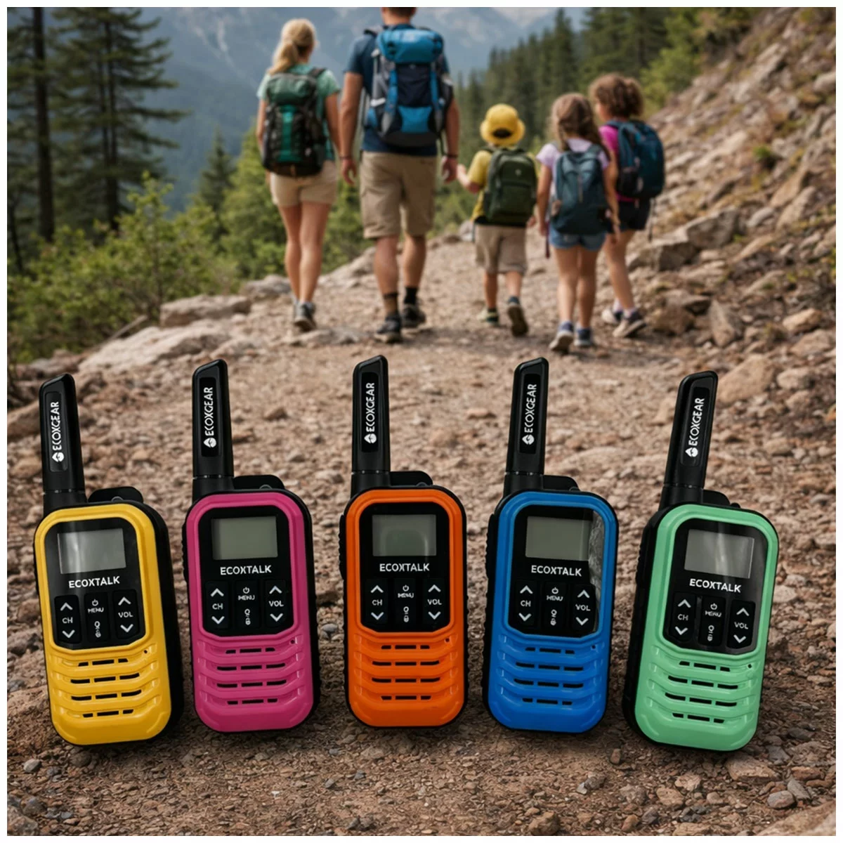 5X Ecoxgear Handheld Radio Walkie Talkie 5 Pack EXG50 5 Pack Multi Anaconda