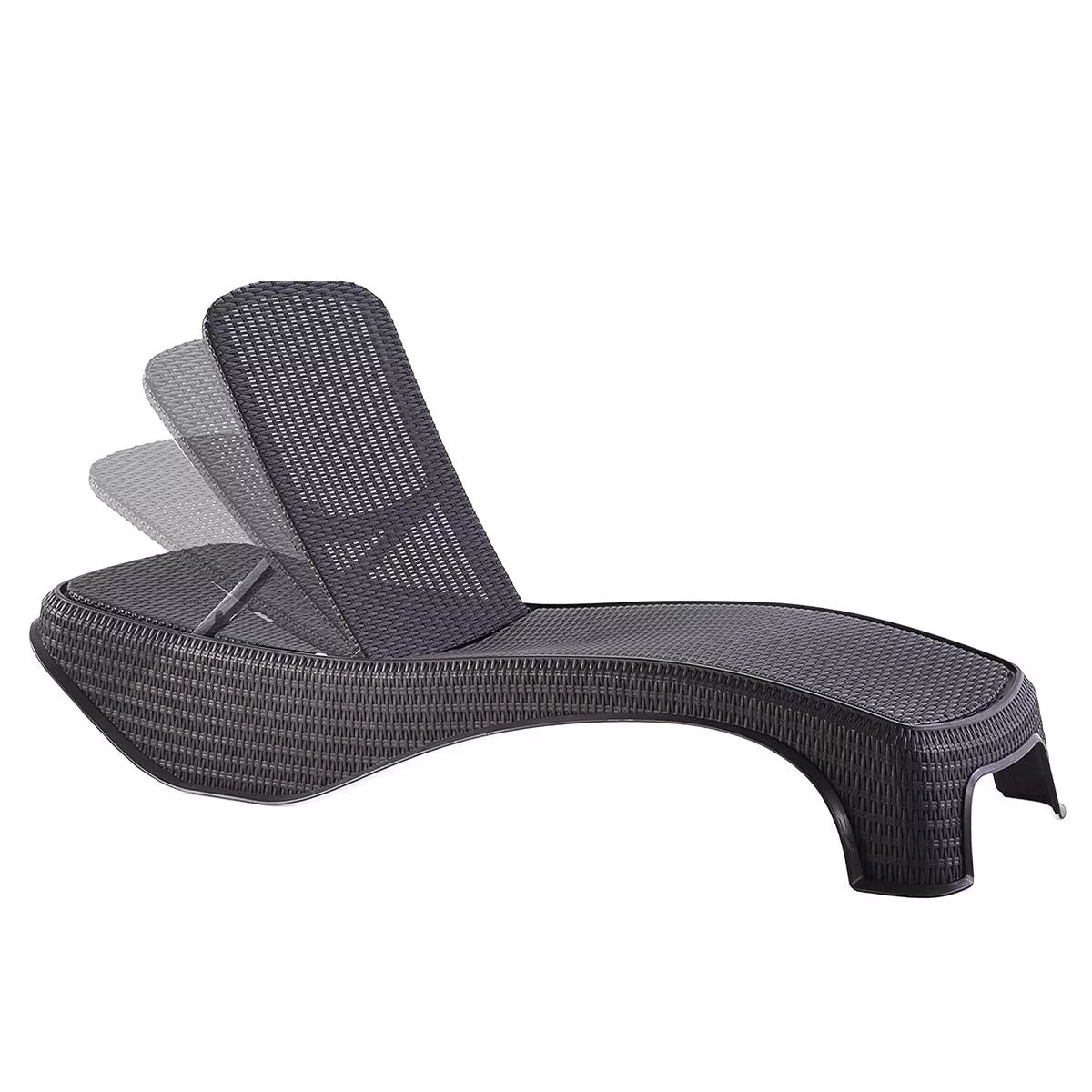 Keter Atlantic Sun Loungers 2Pk Graphite Reclining Patio UV Resistant Furniture