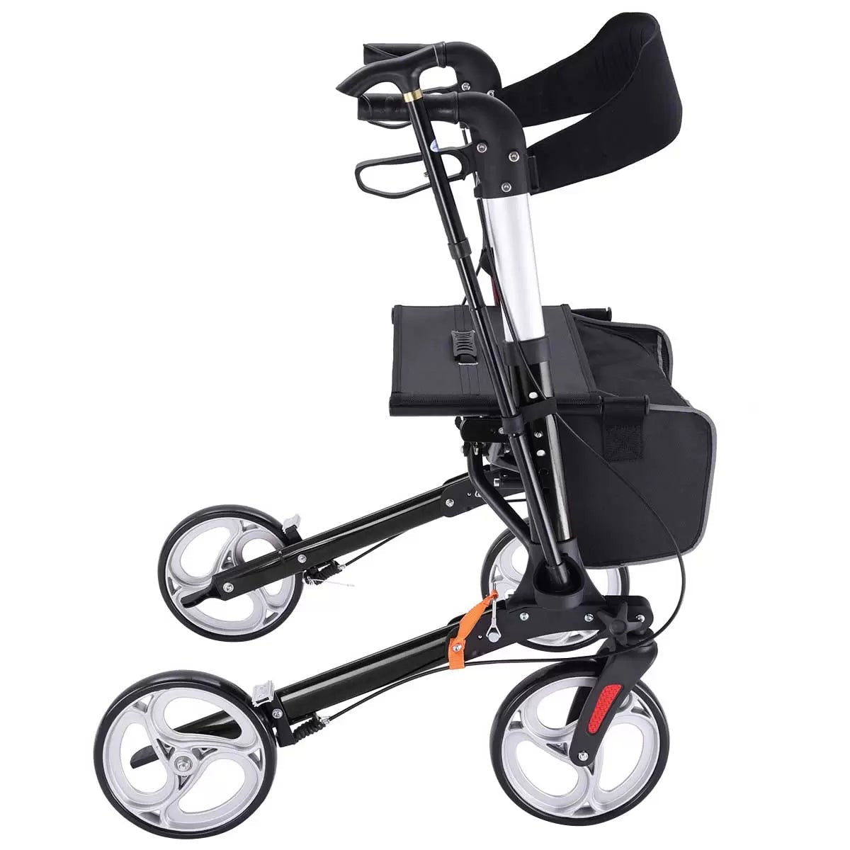 Altus Deluxe Euro Style Rollator Walker 10 Inch Wheels Black Folding Seat
