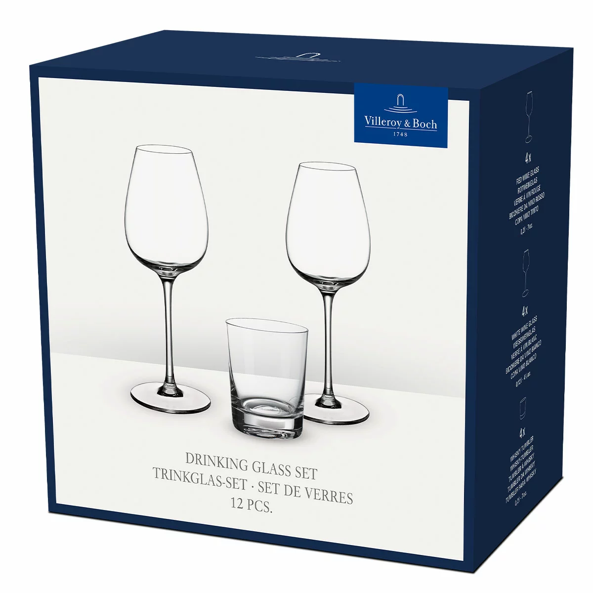 Villeroy & Boch Purismo Crystal Wine Glasses 12 Piece Set- Free Shipping