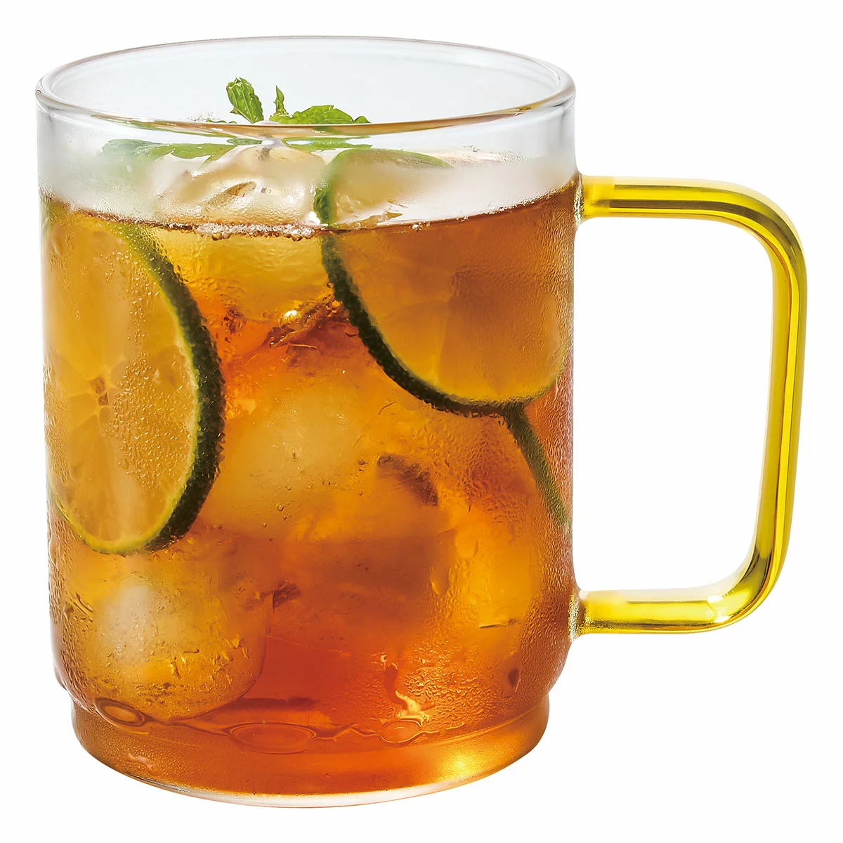King Crystal 410ml Borosilicate Glass Coffee Mugs Set of 6 Stackable W/ Handles