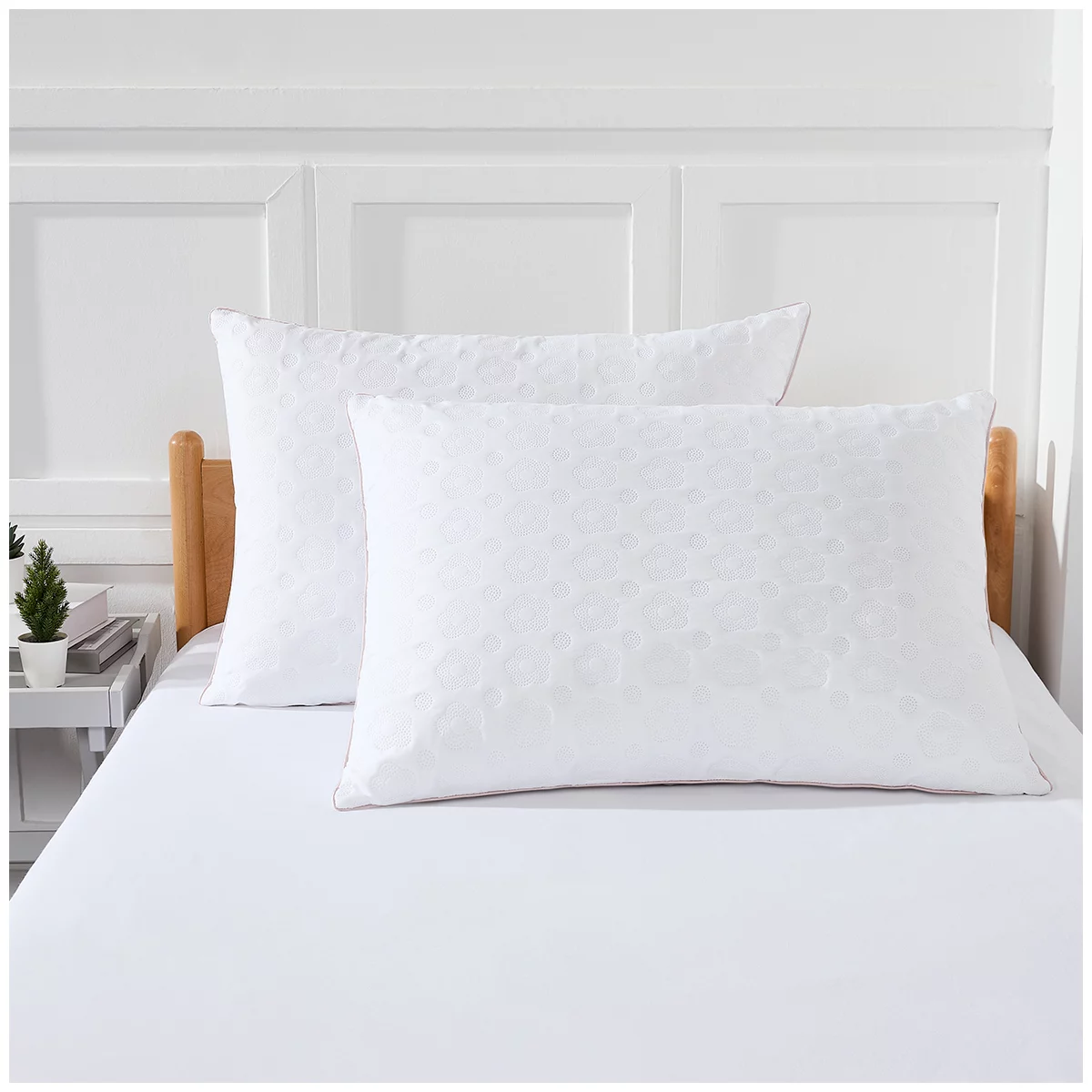 My Kinda Quilted Pillow 2 Pk Soft Support Polyeste Machine Washable Bed Pillows