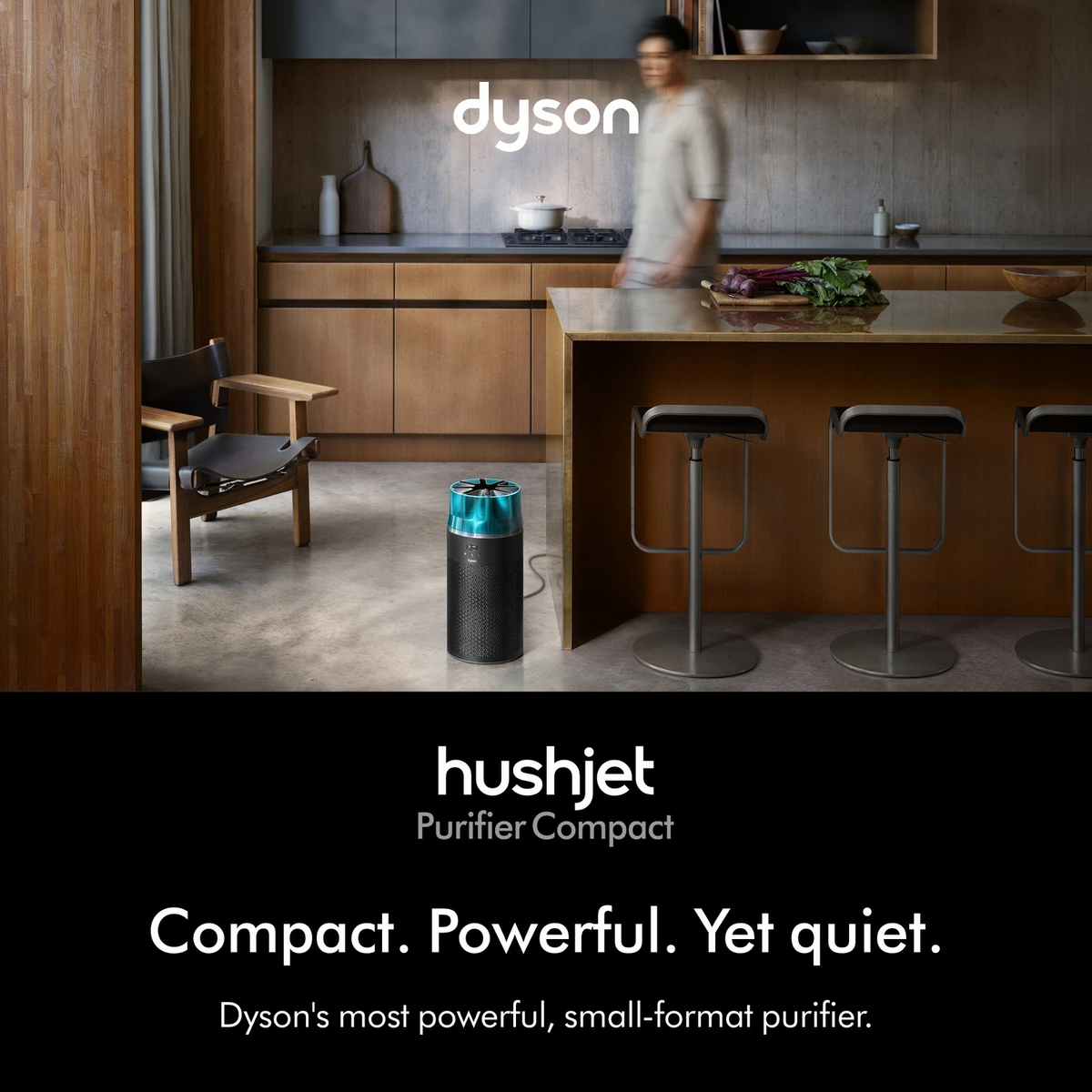 Dyson HushJet Purifier Compact Black Teal Air Purifier 492715-01 100m²