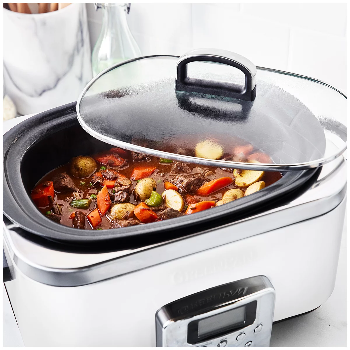 GreenPan Elite Cloud Cream Electric Slow Cooker 230V 2200W Home Kitchen Cookware Free shipping