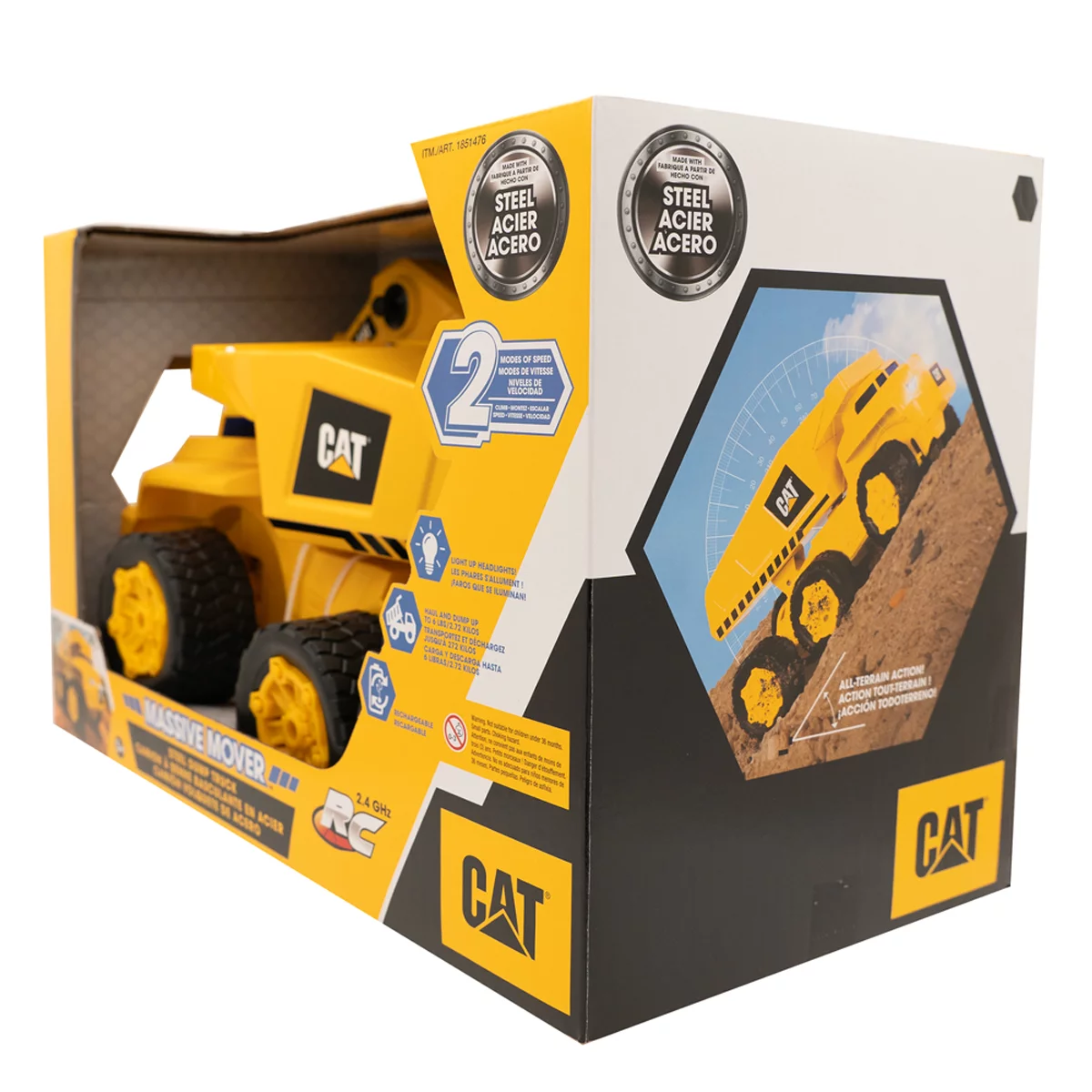 CAT Steel Dump Truck Heavy Duty Construction Toy Vehicle Kids 3+ Yellow