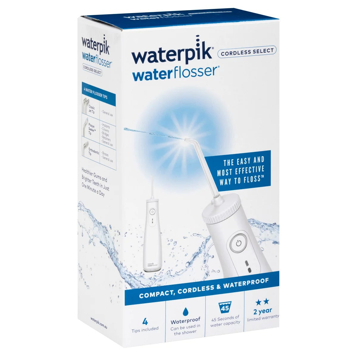 Waterpik Cordless Select Water Flosser WF-10A010 White Rechargeable Waterproof