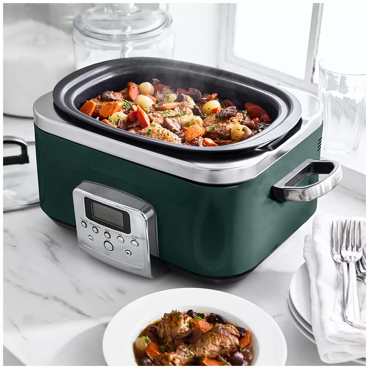GreenPan 6L Slow Cooker CC009380-001 Pine Green Home Kitchen Cookware Free Shipping