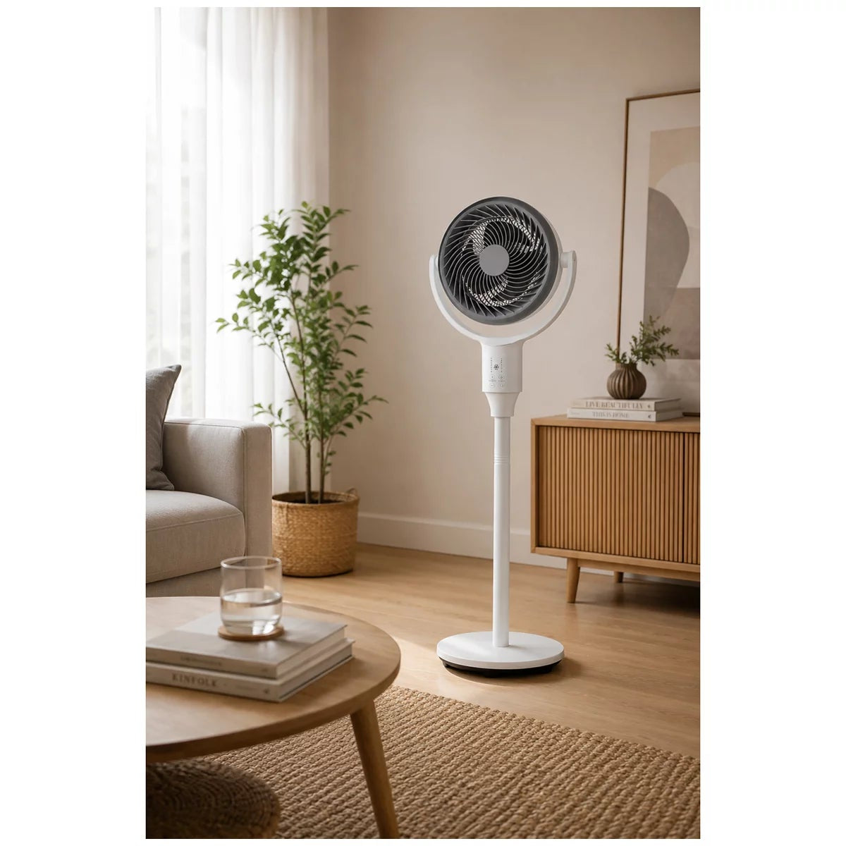 Midea Turbo Circulation Fan Remote 4 Speed Oscillating Adjustable Height White