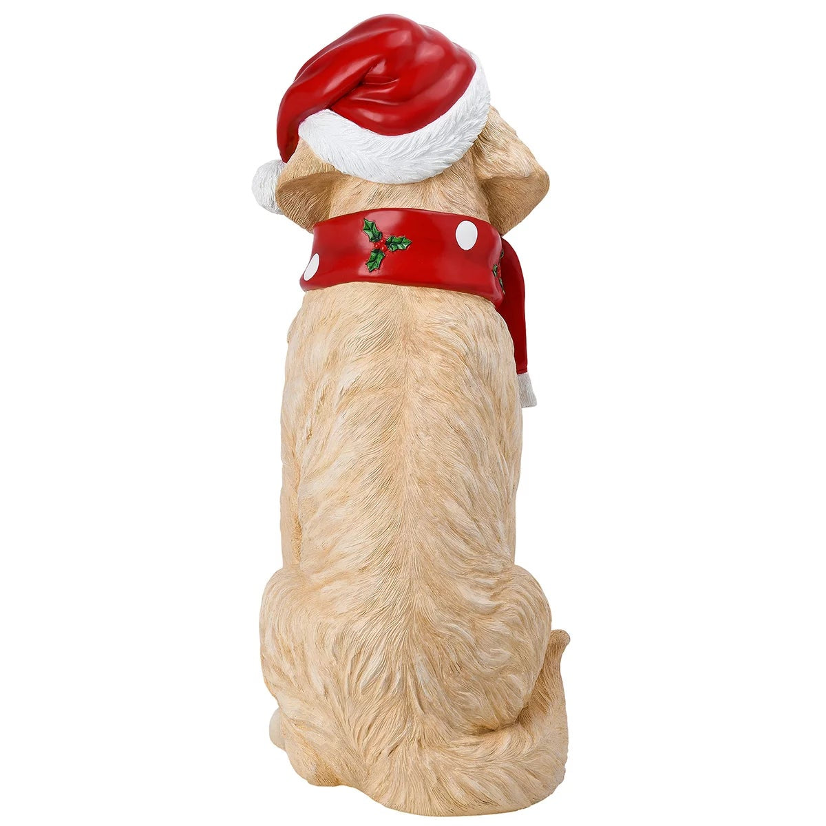Christmas Golden Retriever Dog Greeter Resin Holiday Statue Indoor Decor