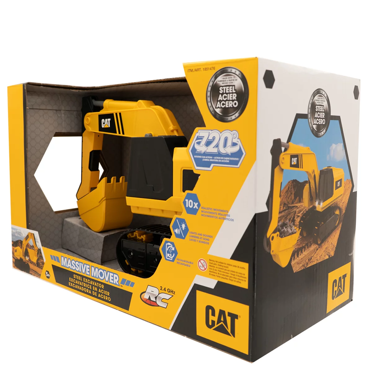 CAT Steel Excavator Heavy Duty Construction Toy Vehicle Kids 3+ Yellow