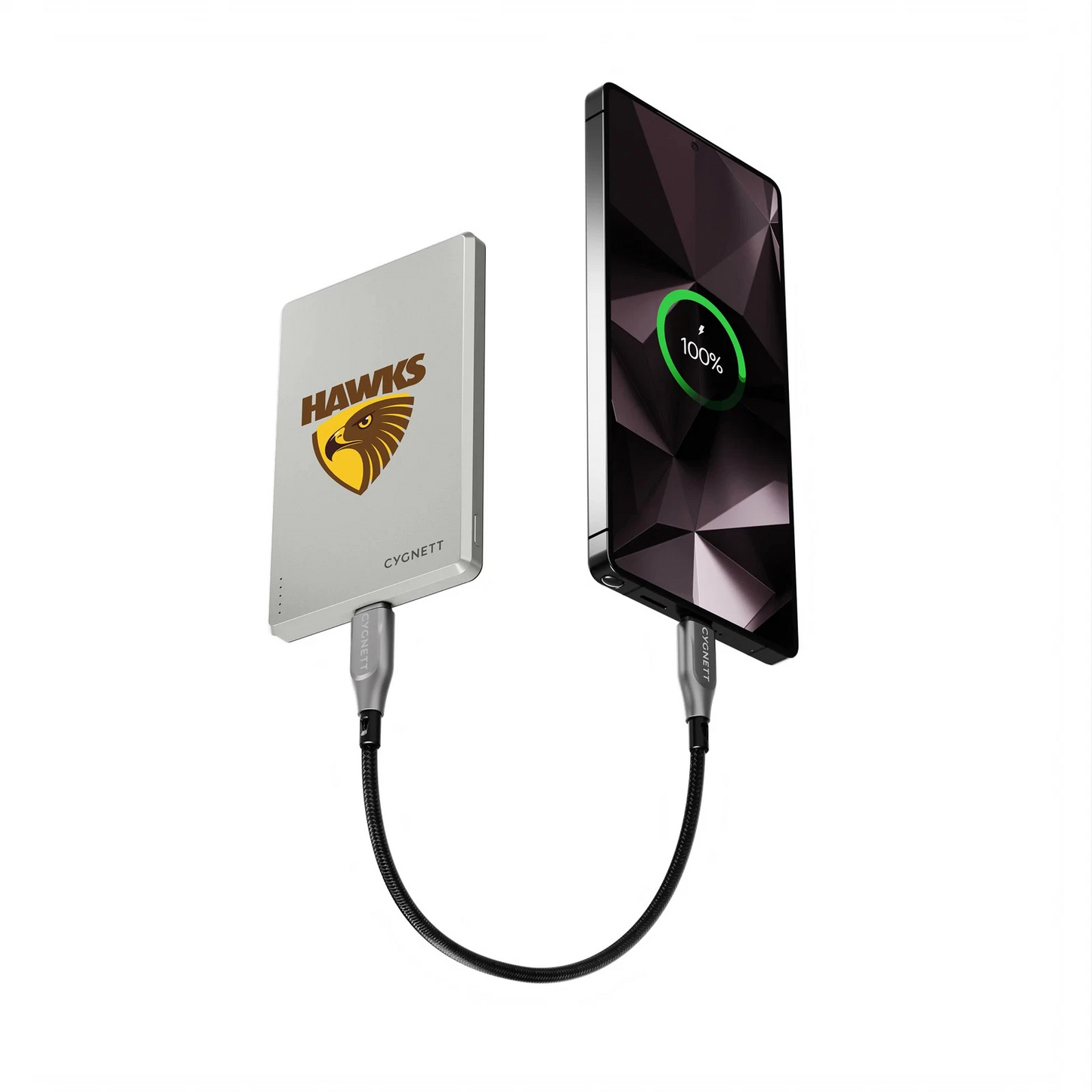 Cygnett 5K Slim Mag Power Bank Hawthorn Hawks Magnetic Wireless Charger