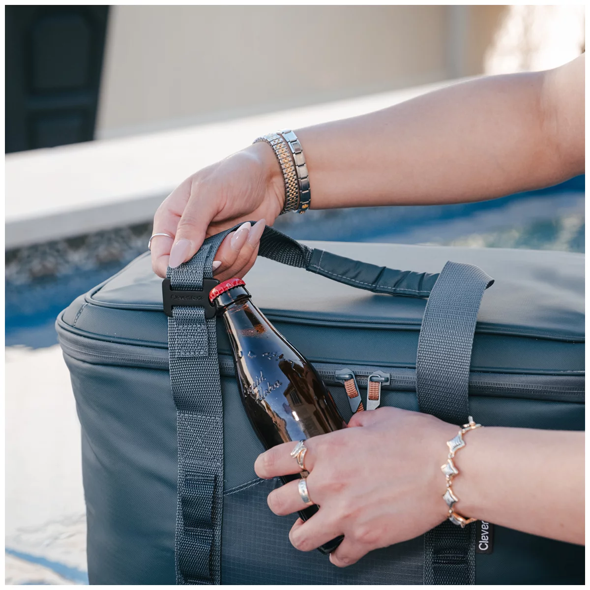 CleverMade Pacifica Pro Max 50 Can Collapsible Cooler Blue Leakproof Insulated