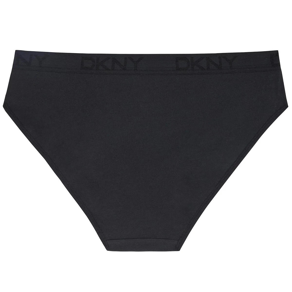 DKNY Women's Bikini Brief 4 Pack Black Large Cotton Stretch Underwear