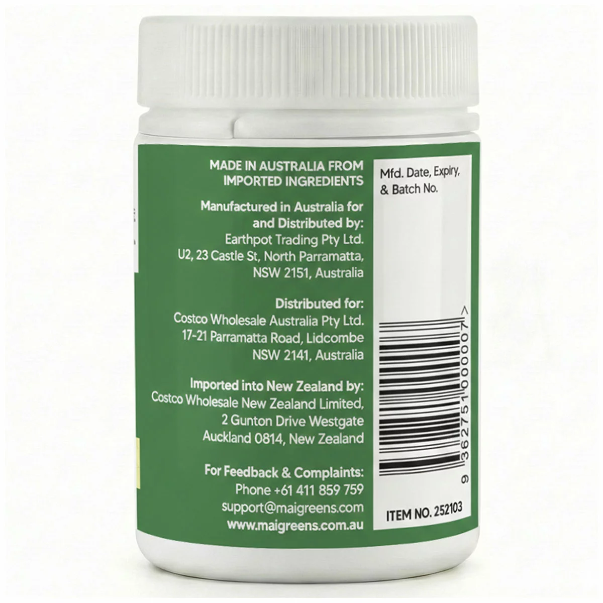 Mai Greens Moringa Capsules 5000mg 240 Capsules