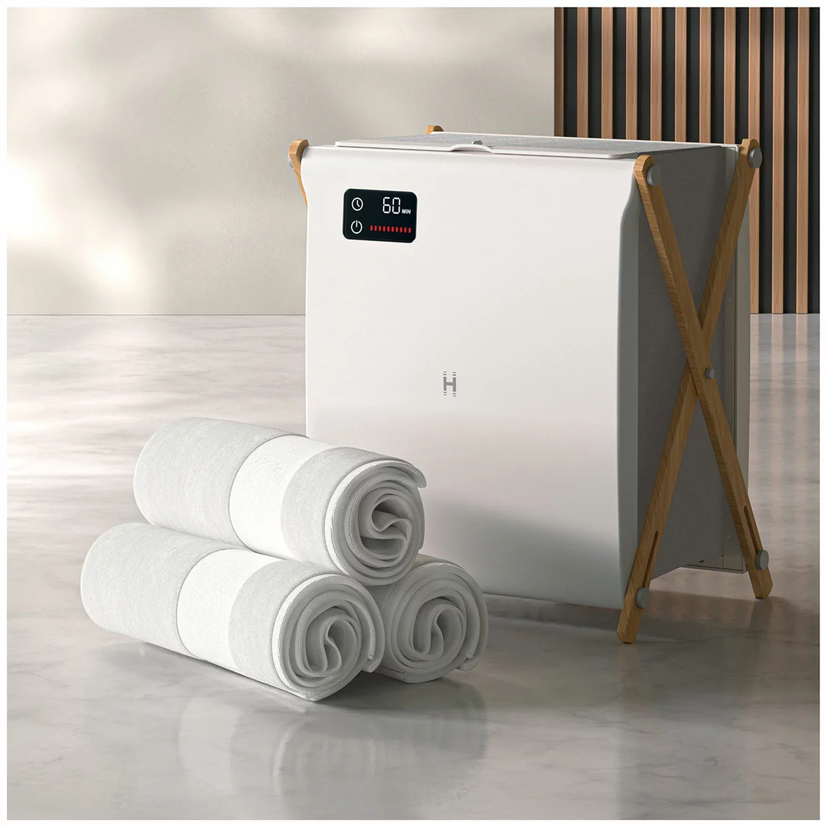 Homedics Towel Warmer TW150AU XL Luxe Spa Edition Heated Towel Bucket Grey