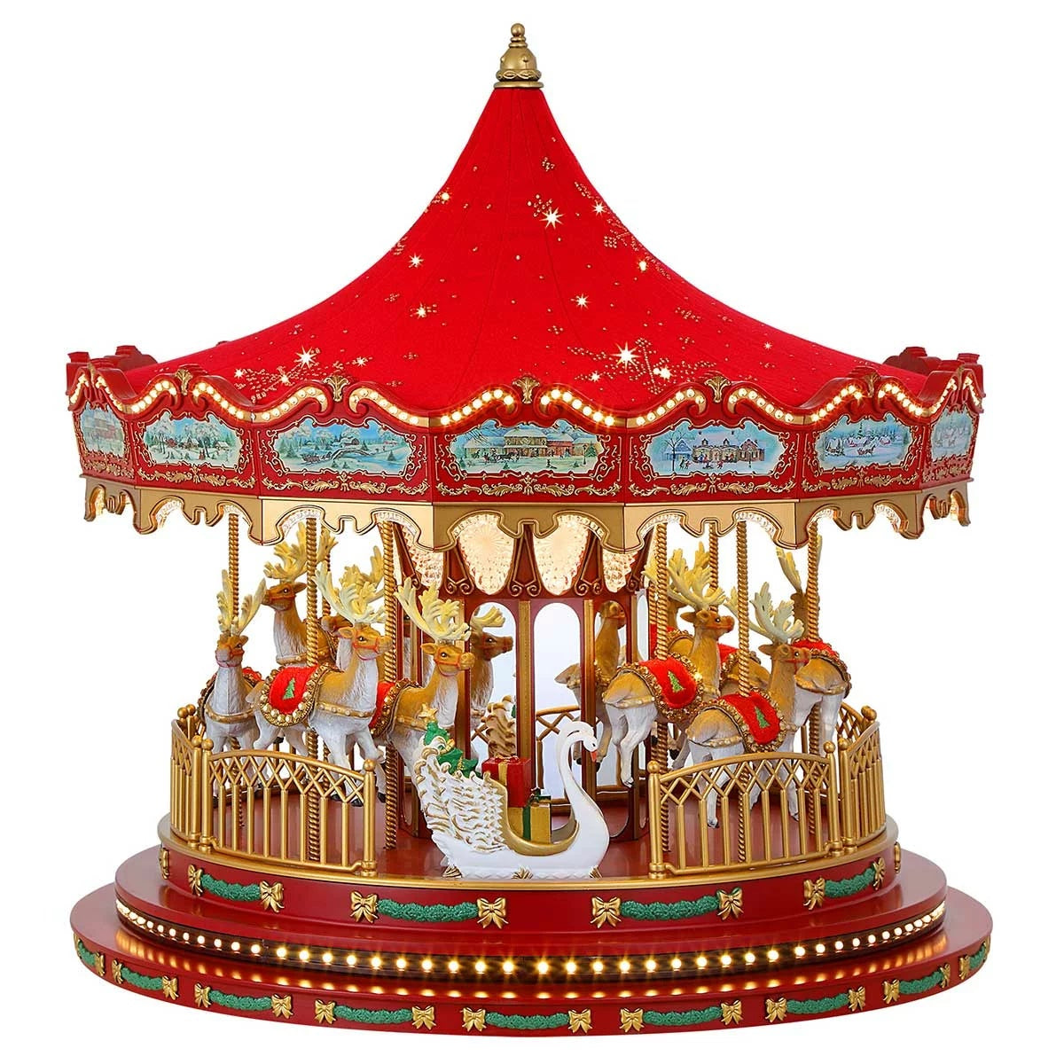 Mr Christmas 44cm LED Christmas Carousel Music Rotating Reindeer Decor