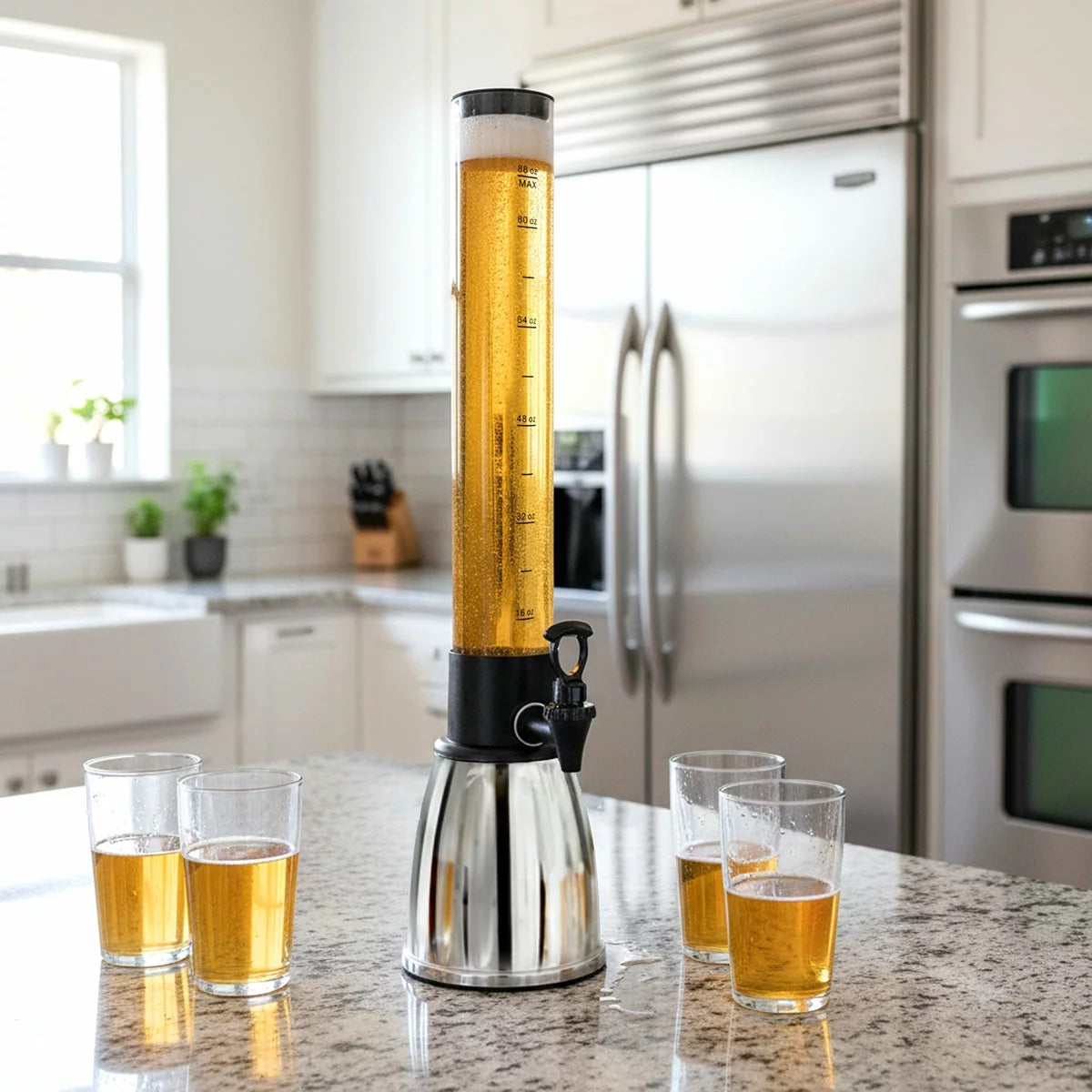Mesa 2.6L Beverage Tower Drink Dispenser With Removable Ice Tube Easy Pour