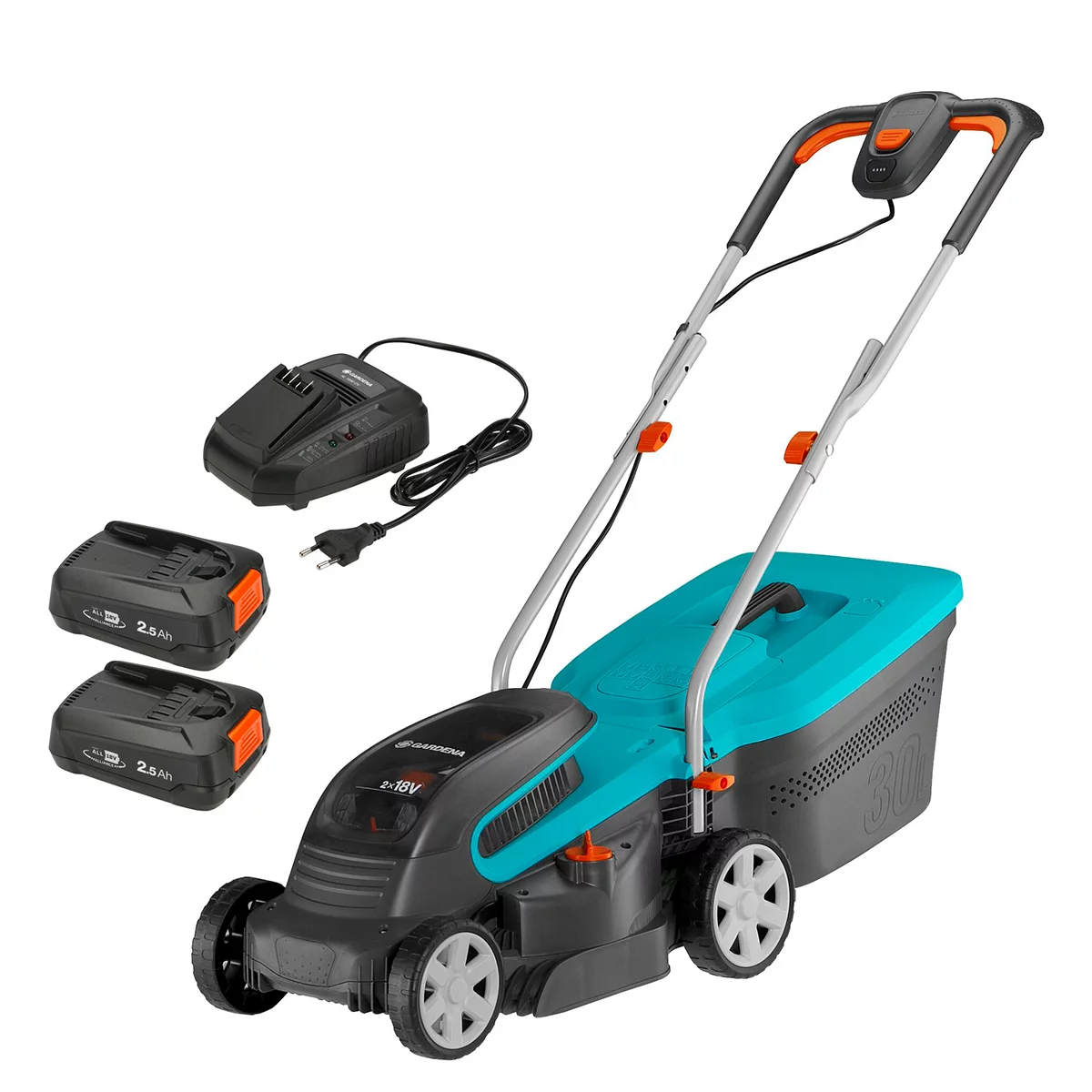 Light Weight Gardena Battery Lawnmower Powermax Kit W/ LED Indicator