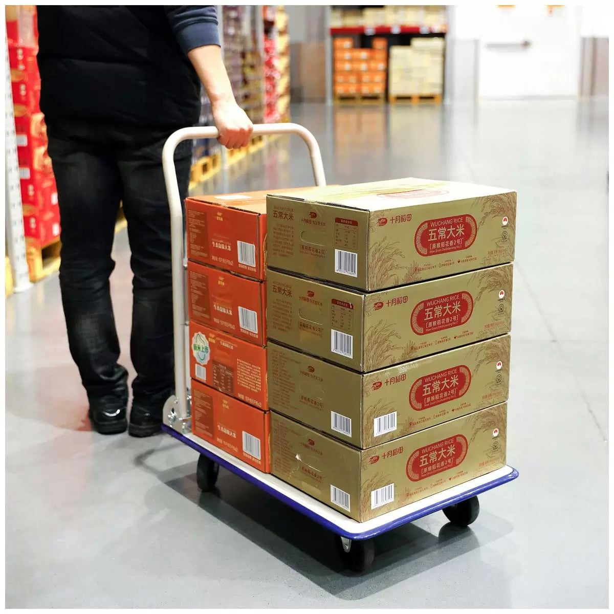 Folding Platform Trolley 150kg Heavy Duty Steel Hand Cart Warehouse
