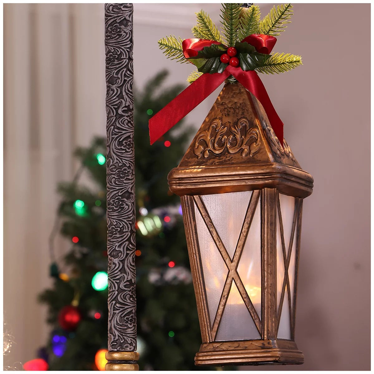 Animated 1.83M Moving Santa Claus With LED Lantern Motion Sensor Christmas