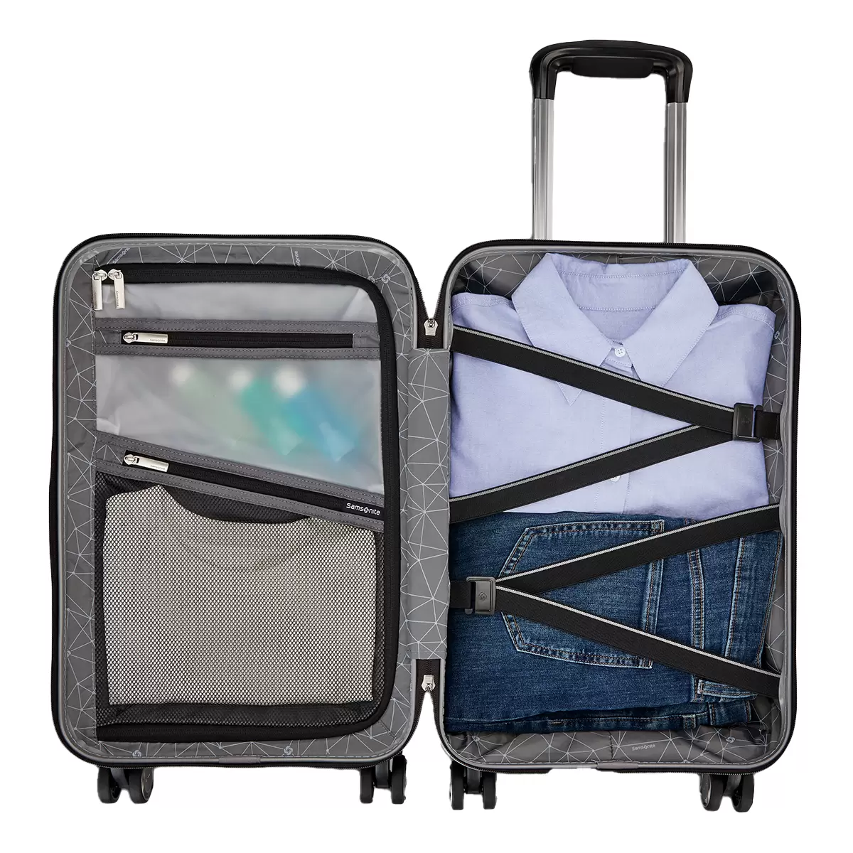 Samsonite Blackstone 2 Piece Hardside Expandable Spinner Luggage Set Black