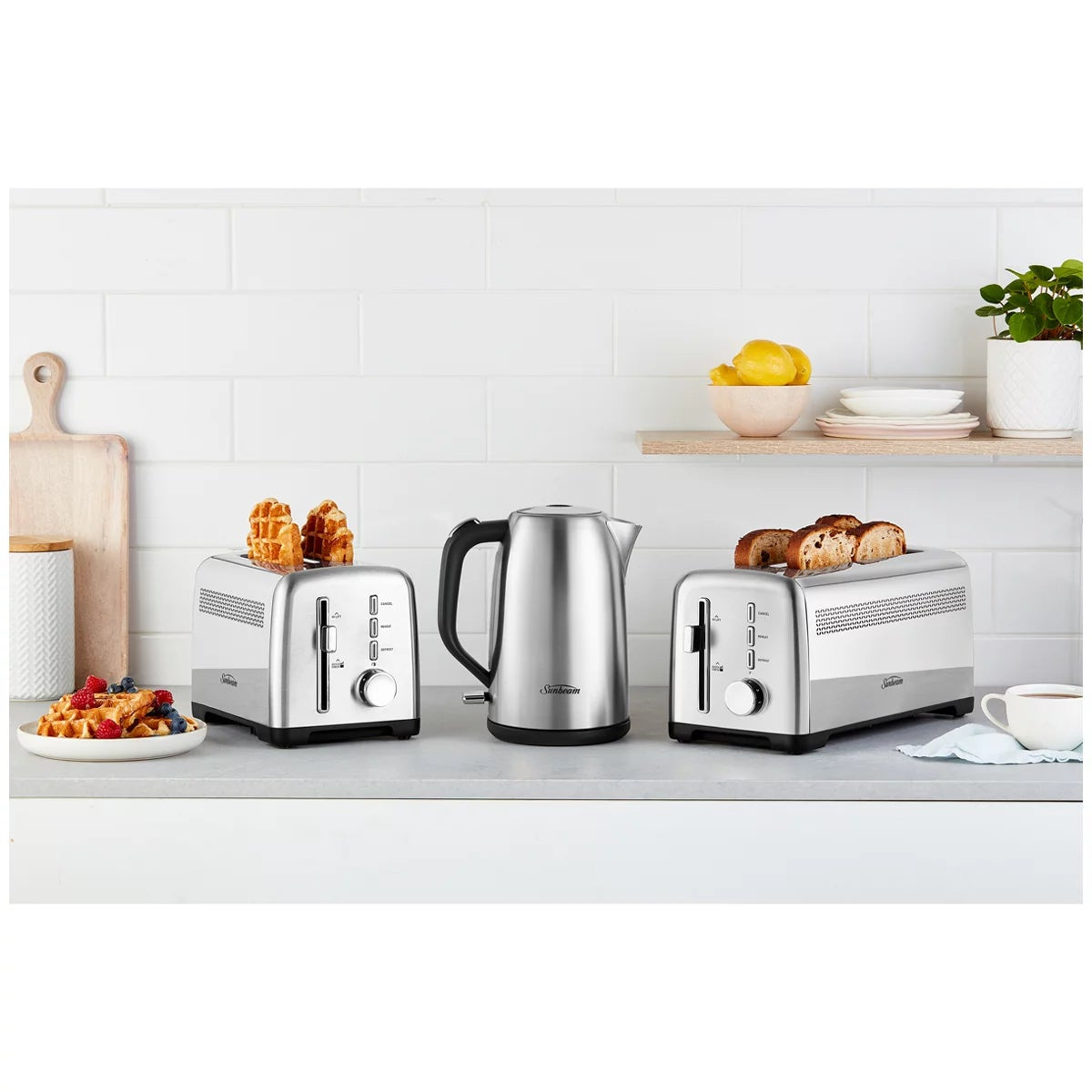 Sunbeam Fresh Start 4 Slice Long Slot Toaster 1500W Stainless Steel TAM1003SS