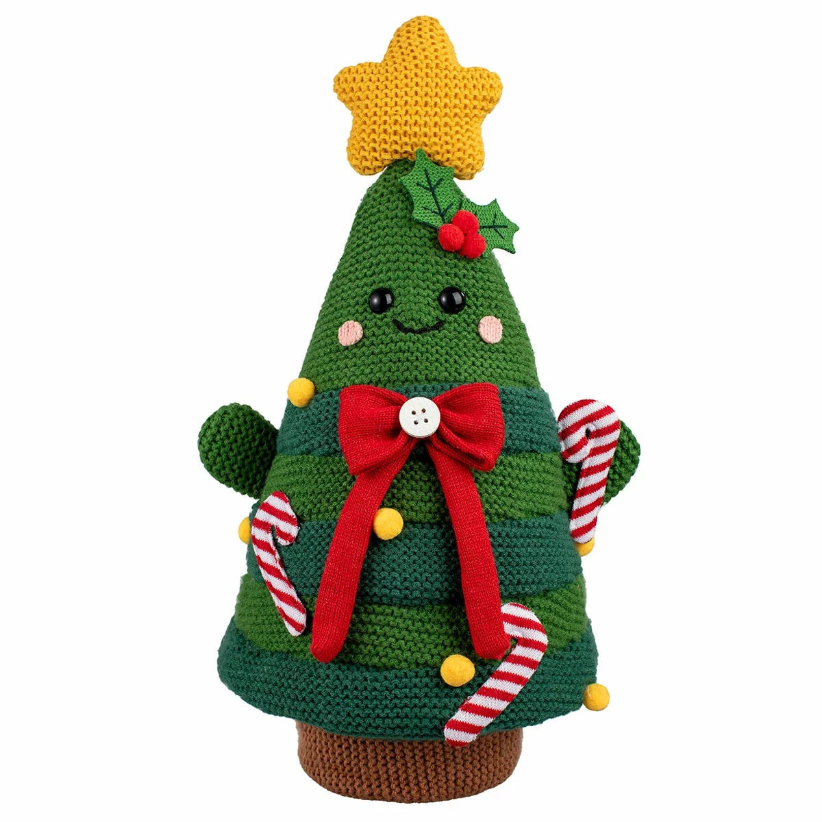 Christmas Decorations Knit Penguin & Tree Holiday Figurine Set 2 Piece 40.6cm