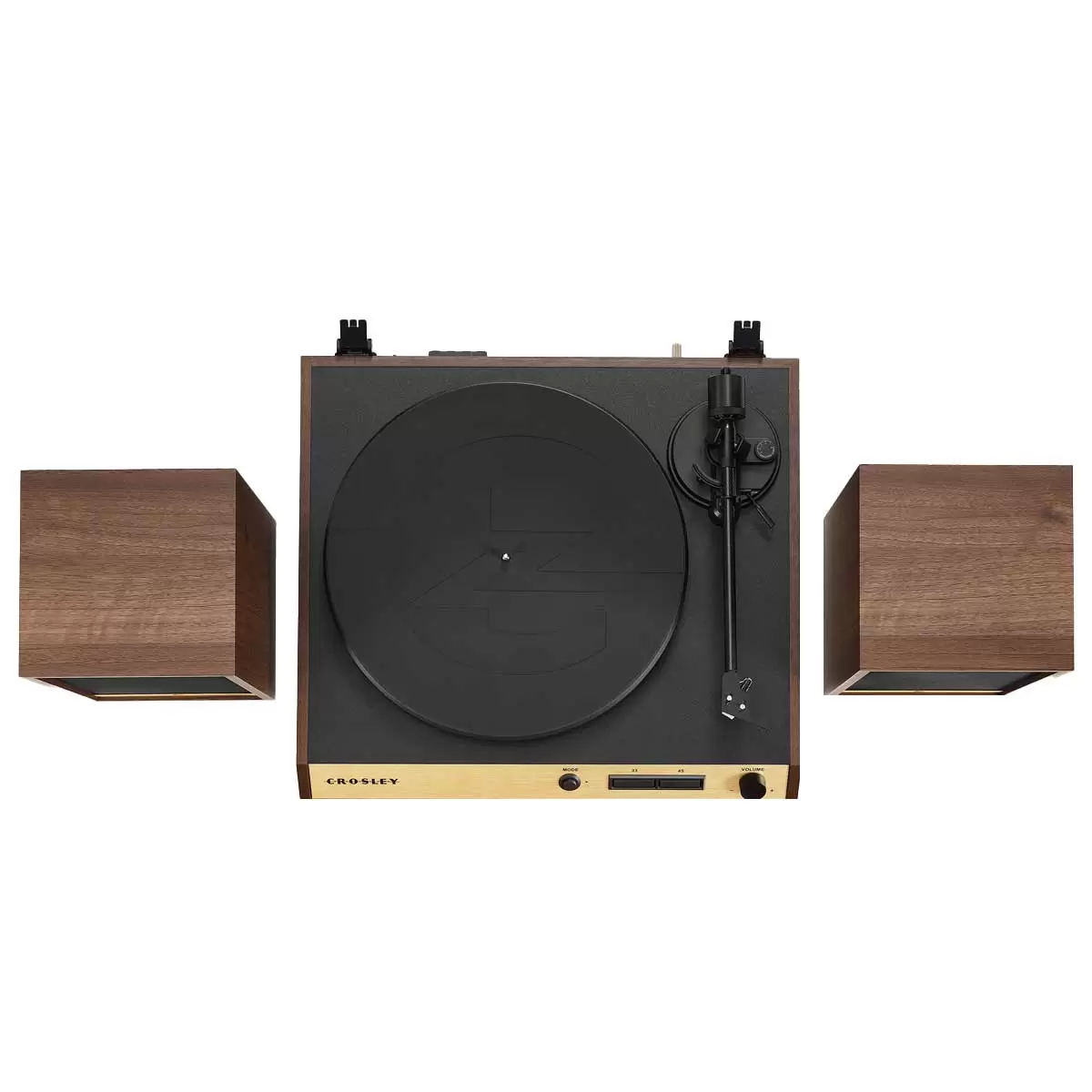 Crosley C72 Record Vinyl Shelf Turntable with Speakers Walnut CR72A-WA