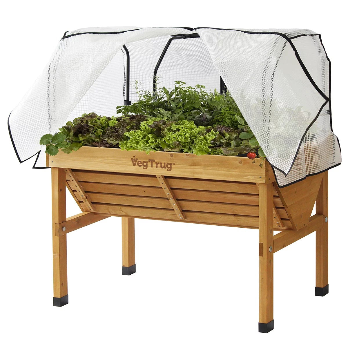 VegTrug Classic Home Farm Kit 1.2m Natural Raised Garden Bed Greenhouse Cover