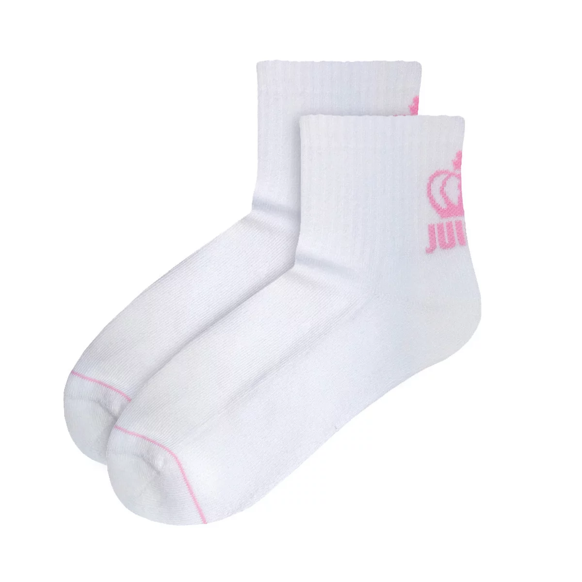 Juicy Couture Quarter Crew Women's Socks 6 Pack Pink Cushioned Comfort