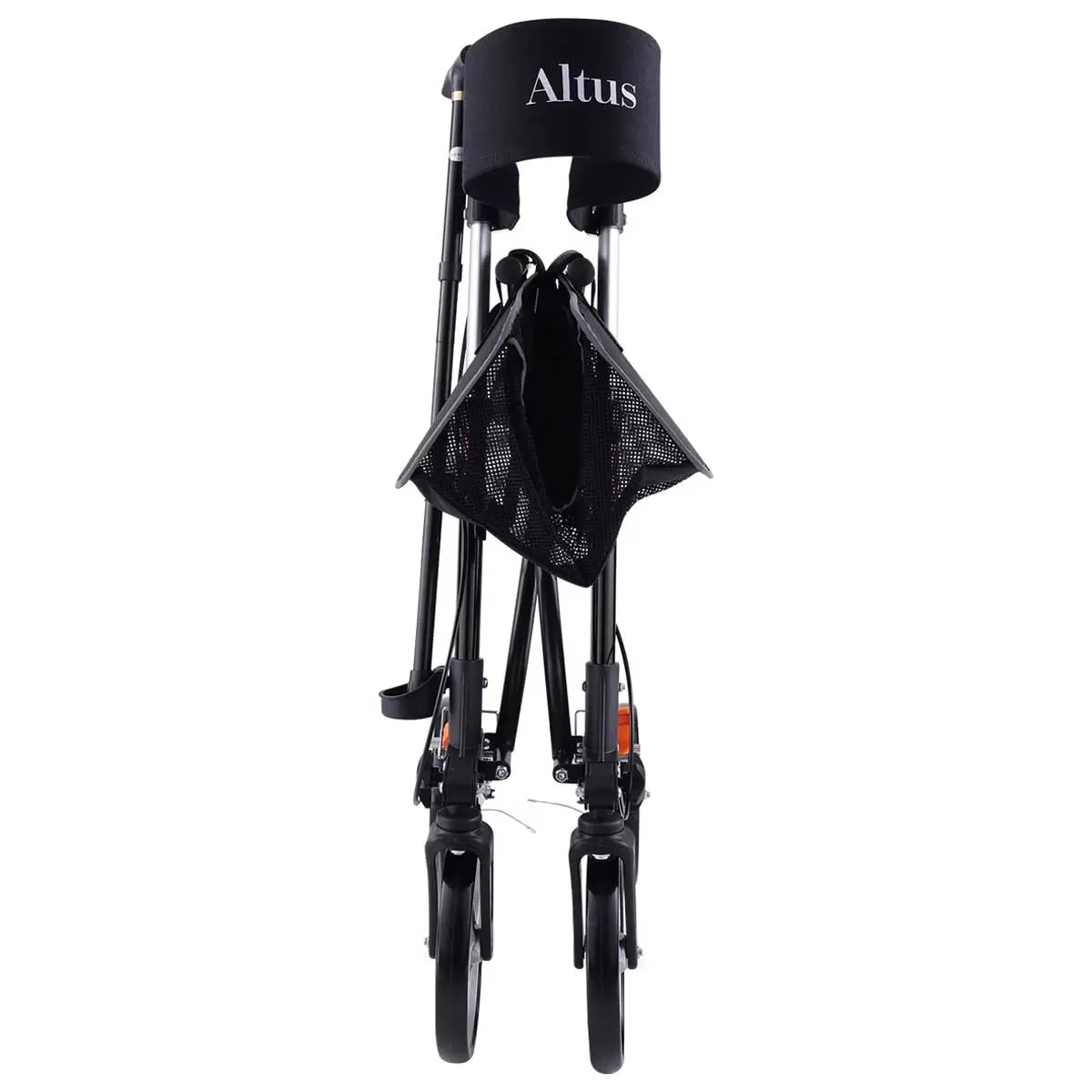 Altus Deluxe Euro Style Rollator Walker 10 Inch Wheels Black Folding Seat